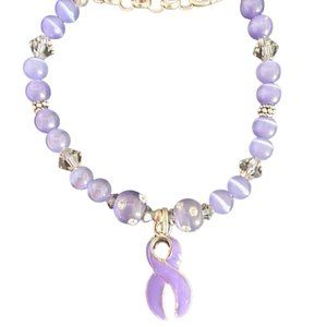 Purple Awareness Ribbon Bracelet #03-2